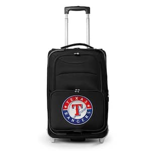 MLB Texas Rangers 21 in. Black Carry-On Rolling Softside Suitcase