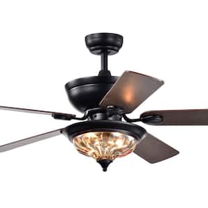 Micago 52 in. Black Indoor Remote Controlled Ceiling Fan with Light Kit