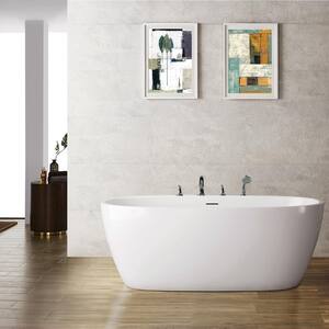 Everly 67 in. x 31.5 in. Acrylic Flatbottom Soaking Bathtub in White