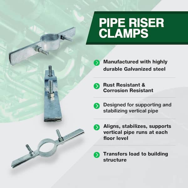 PLUMBFLEX 3 in. Riser Clamp in Galvanized Steel 03CLRSG - The Home Depot