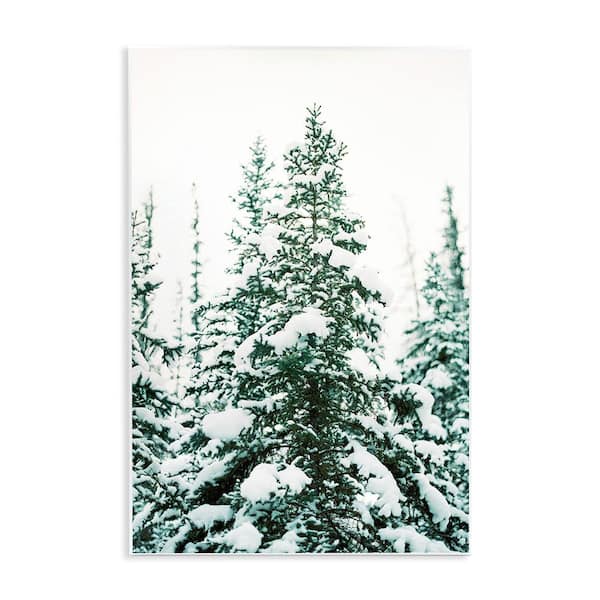 Stupell Industries Woodland Fir with Snow by Justine Milton 1-Piece Unframed Graphic Print Nature Poster Art Print 15 in. x 10 in.