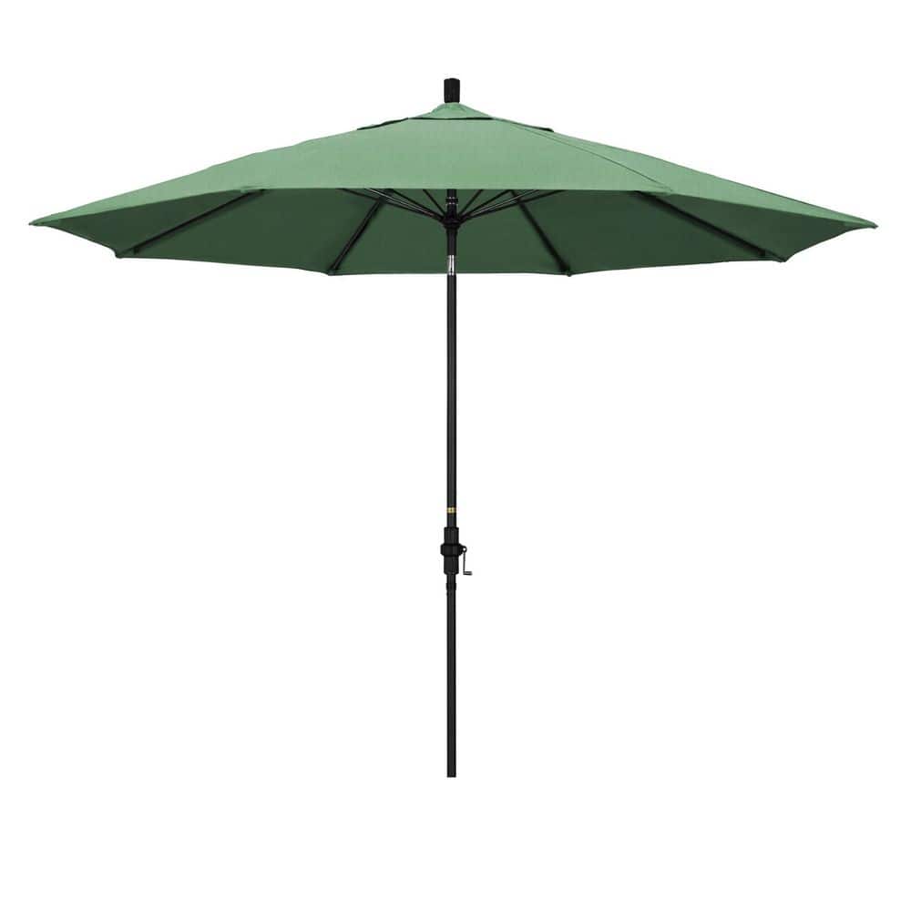 11 ft. Matted Black Aluminum Market Patio Umbrella Fiberglass Ribs Collar Tilt Crank Lift in Spa Pacifica price history on PriceWatchPro