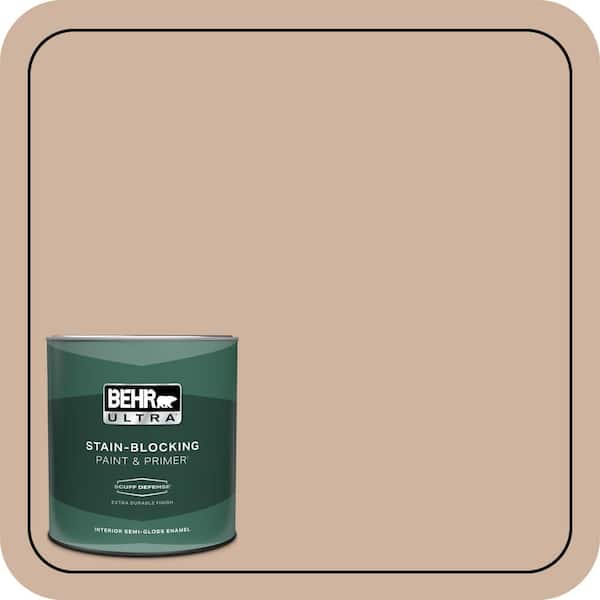 BEHR ULTRA 1 qt. #BNC-01 Bauhaus Buff Extra Durable Semi-Gloss Enamel Interior Paint & Primer