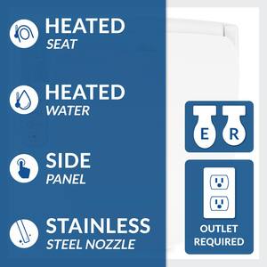 Slim ONE Electric Smart Bidet Toilets Seat for Elongated Toilets in White with Side-Panel Control and Nightlight