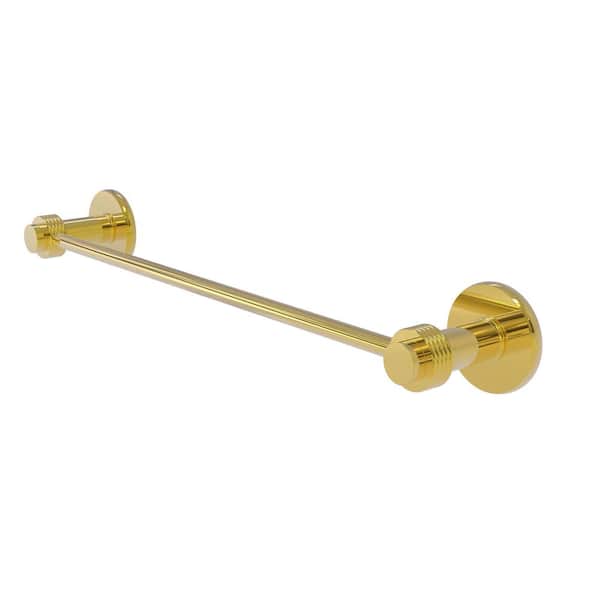 Allied Brass Mercury Collection 24 in. Wall Mounted Towel Bar with Groovy Accent in Polished Brass