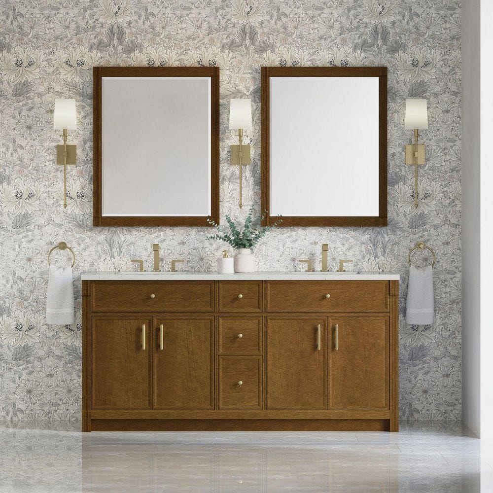 Bellshire 72.0 in. Double Bath Vanity in Honey Oak with Lime Delight Quartz Top price history on PriceWatchPro