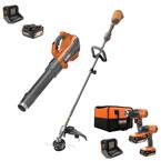 18V Brushless Cordless String Trimmer, Leaf Blower, Drill/Driver and Impact Driver with (3) Batteries and (2) Chargers