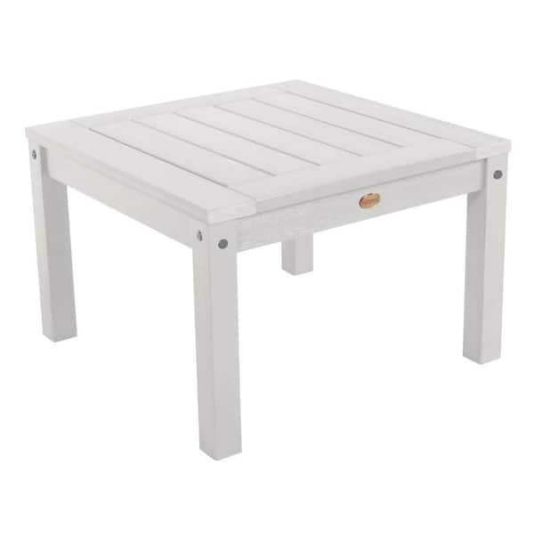 Highwood Adirondack White Square Recycled Plastic Outdoor Side Table