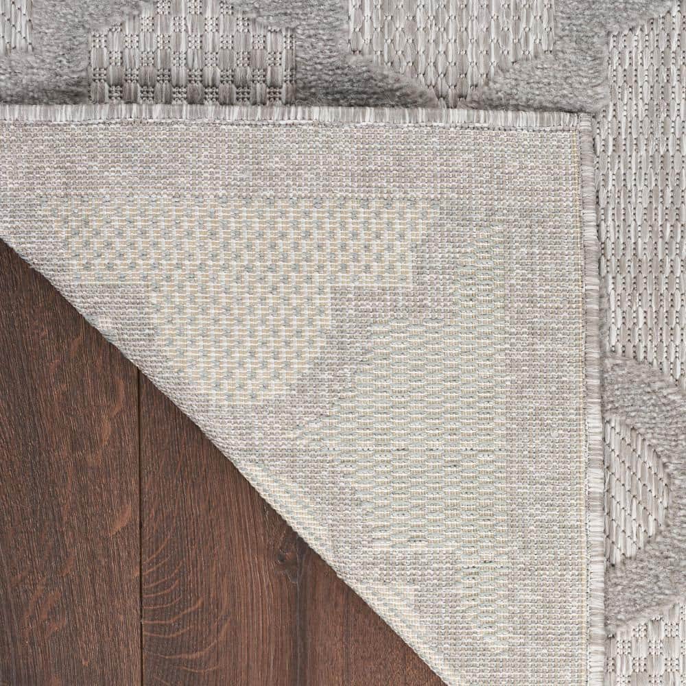 Silver Grey Trellis Flat Woven 8' x 10' Synthetic Rug