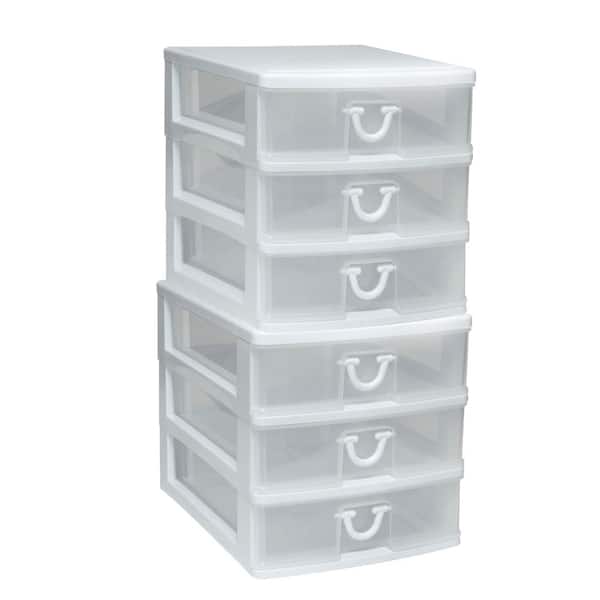 3-Drawer Plastic Organizer, Compact Vanity Organization Set, Clear
