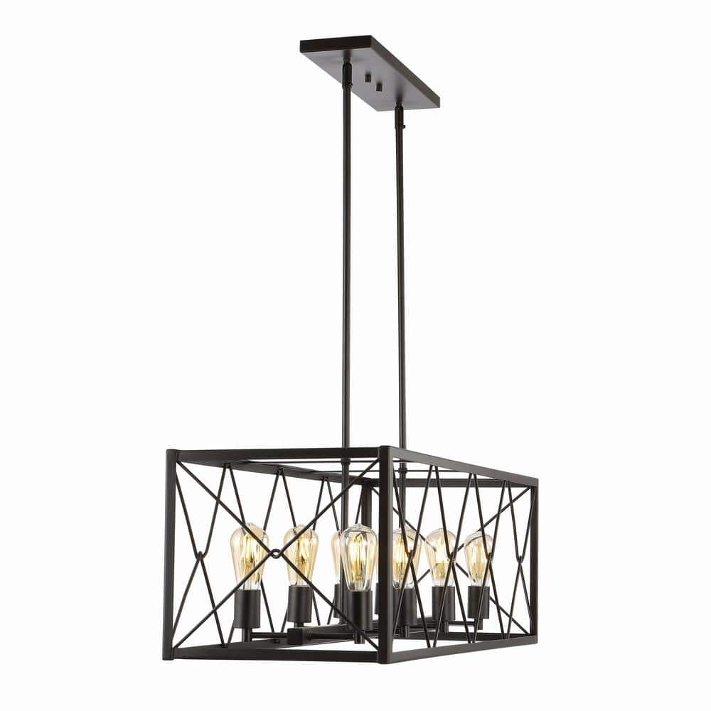 Galax 39" Oil-Rubbed Bronze Adjustable Iron LED Farmhouse Pendant