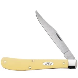 Smooth Yellow Synthetic CS Slimline Trapper Pocket Knife