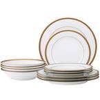 Charlotta Gold 12-Piece Dinnerware (Set for 4)