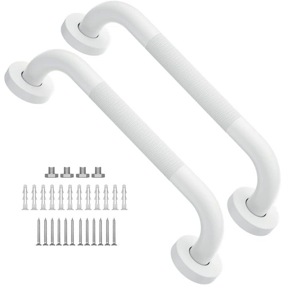12 in. x 1.0 in. Concealed Screw Knurled Shower Grab Bar in Oil Rubbed Whit