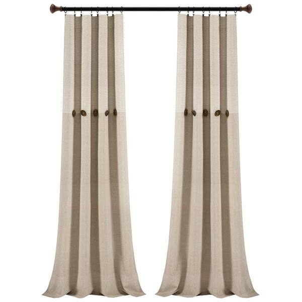 Room Darkening Curtain Panels For Kids' Bedroom - 2 Panels, 46x54 Inch, Light Beige, Pencil Pleat
