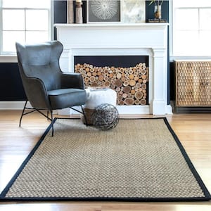 Hesse Checker Weave Seagrass Black 8 ft. x 10 ft. Indoor Area Rug