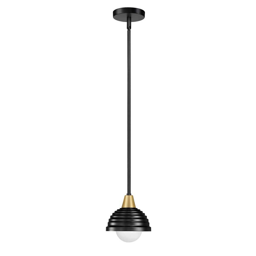 60-Watt 1 Light Black and Gold Pendant Light with Metal Shade Hanging Light Fixture For Kitchen Island No Bulbs Included price history on PriceWatchPro