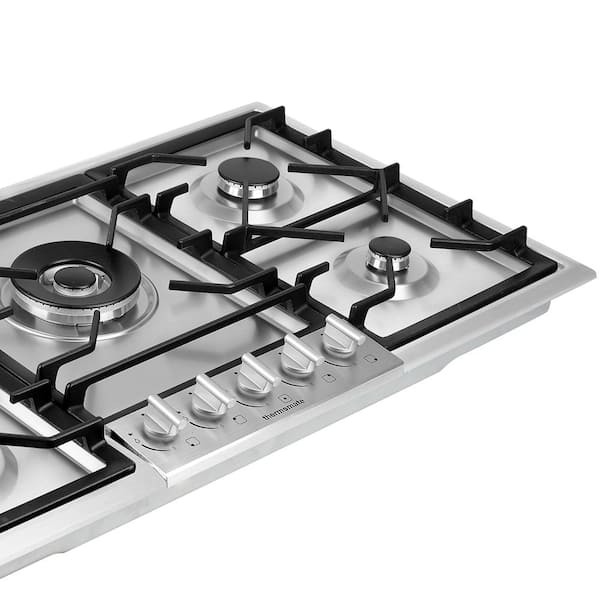 thermomate 36 in. Built-in LPG Natural Gas Cooktop in Stainless Steel with 5  Sealed Burners GHSS915 - The Home Depot
