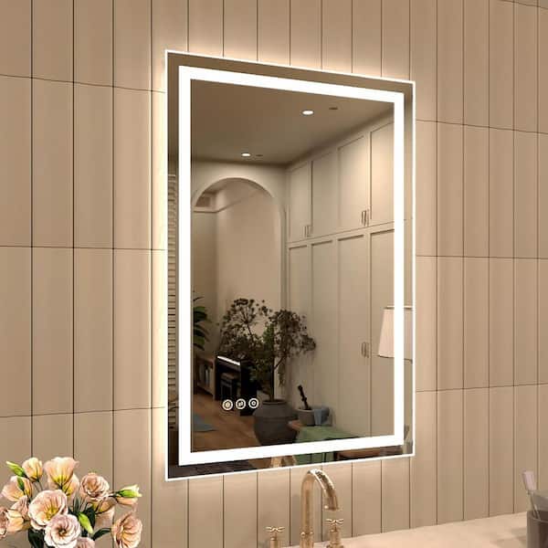 Luma Pro 24 in. W x 36 in. H Rectangular Frameless LED Light Dimmable Anti-Fog Wall Bathroom Vanity Mirror