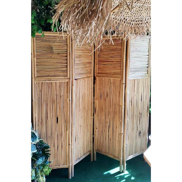 72 in. W x 72 in. H Bamboo 4-Panel Screen
