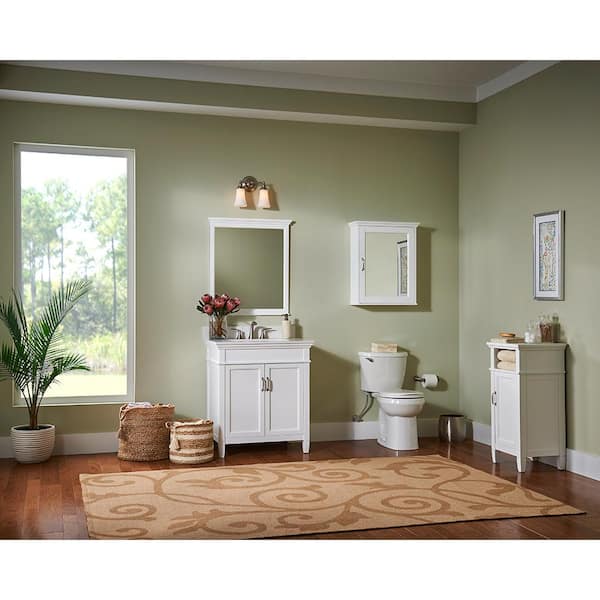 Ashburn 37 in. W x 22 in. D x 35 in. H Single Sink Freestanding Bath Vanity in White with Carrara Marble Top