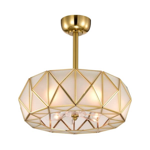 Brunel 20.9 in. 6-Light Indoor Brass Finish Ceiling Fan with Light Kit