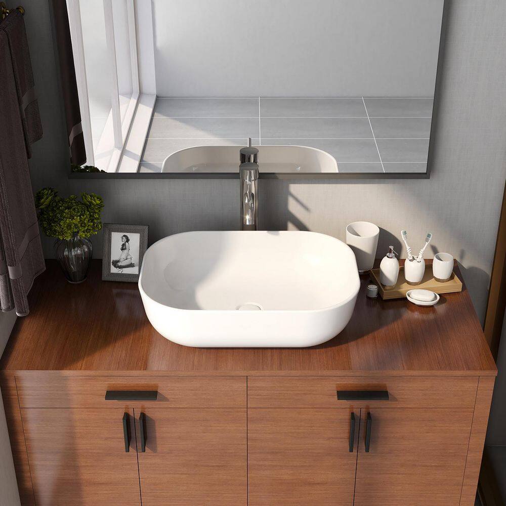 Deervalley Deervalley Prism White Ceramic Rectangular Vessel Bathroom