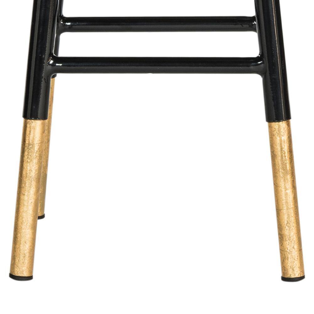 Black and Gold Metal Backless Counter Stool