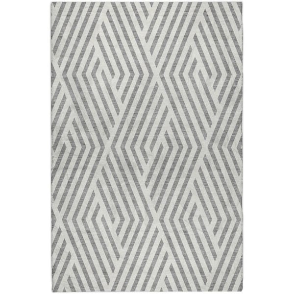 Dream Shag Premium Machine Washable Abstract ADS550 Gray 10 ft. x 14 ft. Area Rug