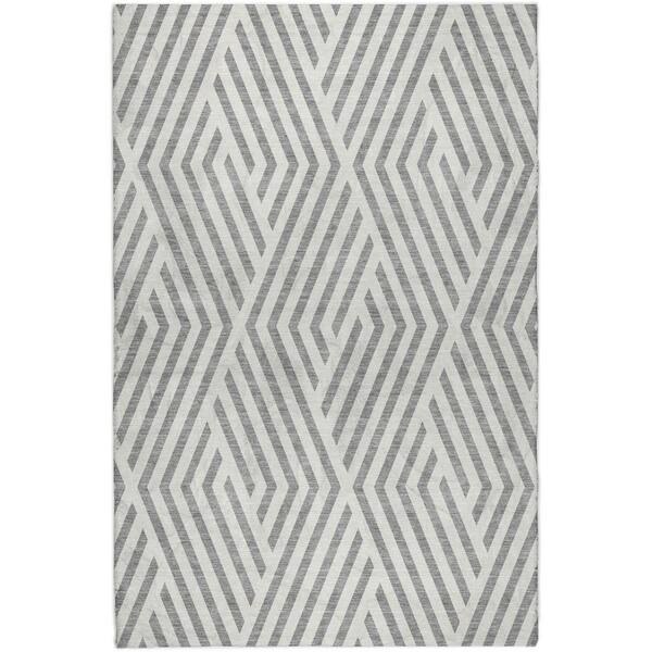 Dream Shag Premium Machine Washable Abstract ADS550 Gray 9 ft. x 12 ft. Area Rug