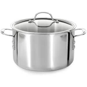 8-qt. Tri-Ply Stainless Steel Stock Pot with Lid and Aluminum Core