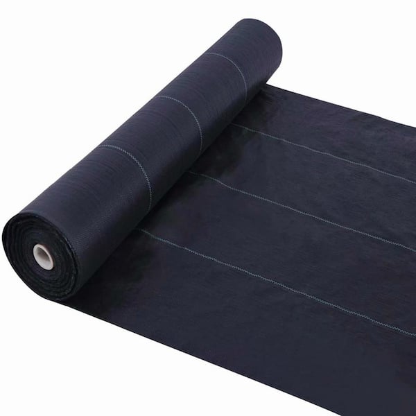 10 ft. x 300 ft. Black Silt Fence Fabric Rolls Heavy-Duty Dot Black Backed Silt Fence For Weeds Block