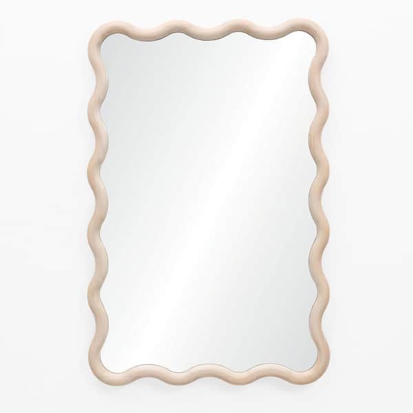 26.25 in. W x 39.25 in. H Rectangular Natural Pine Wood Decorative Frame Accent Wall Mirror