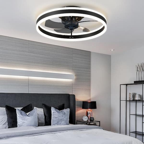 Tivleed 11.02 in. Indoor Low Profile Modern Black Double