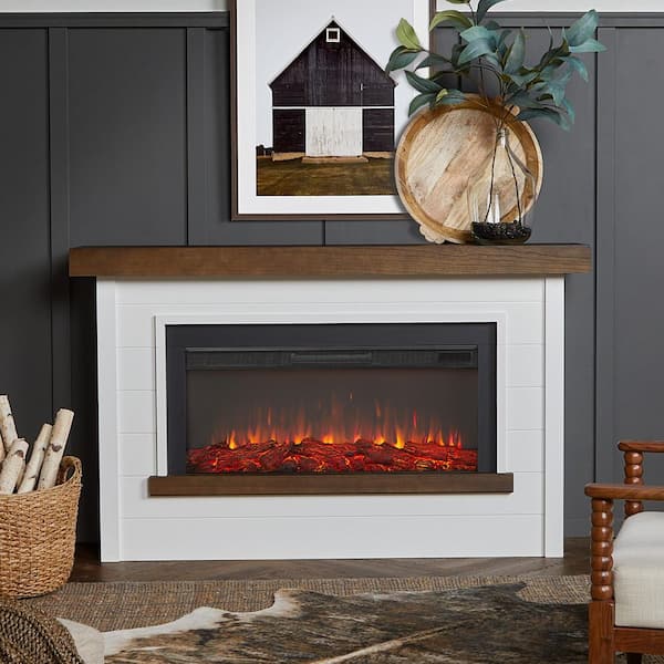 Bernice 67 in. Freestanding Landscape Electric Fireplace in White