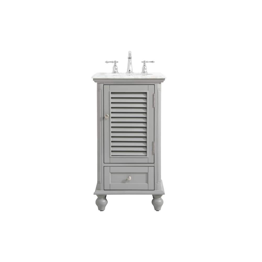 Simply Living 19 in. Single Bathroom Vanity in Grey with Marble Vanity Top 