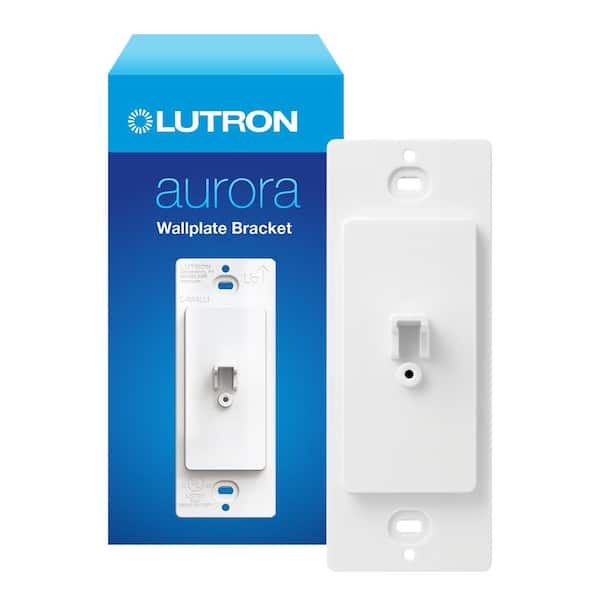 Lutron Aurora Wallplate Bracket for Paddle/Decorator Switches, for use with Aurora Smart Bulb Dimmer, White (L-AWALL1-WH)
