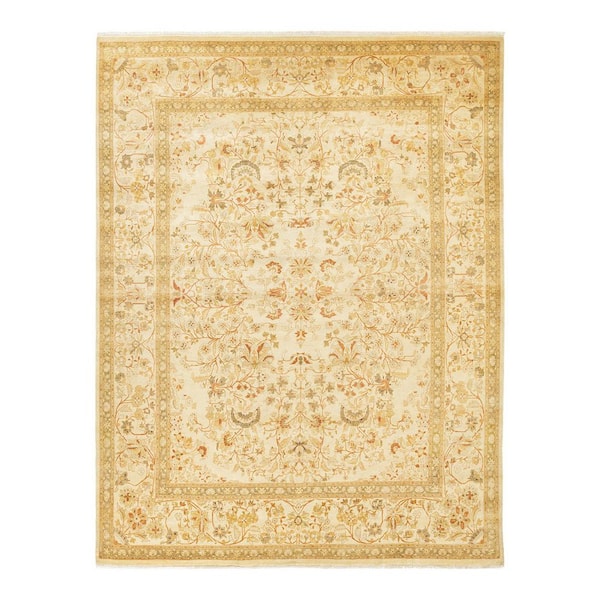 Mogul Ivory 8 ft. x 10 ft. Oriental Wool Indoor Area Rug