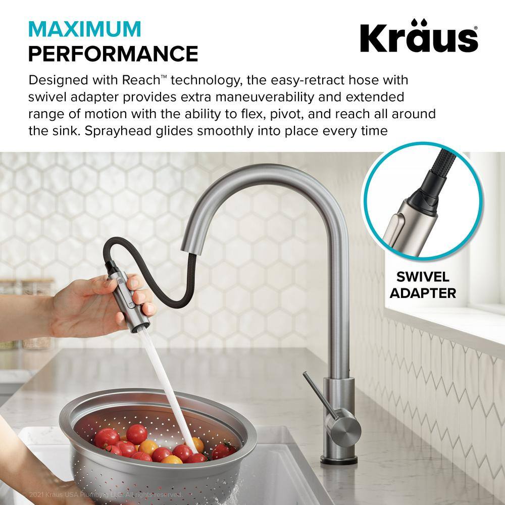 Chrome Touch-Control Single-Handle Pull-Down Kitchen Faucet