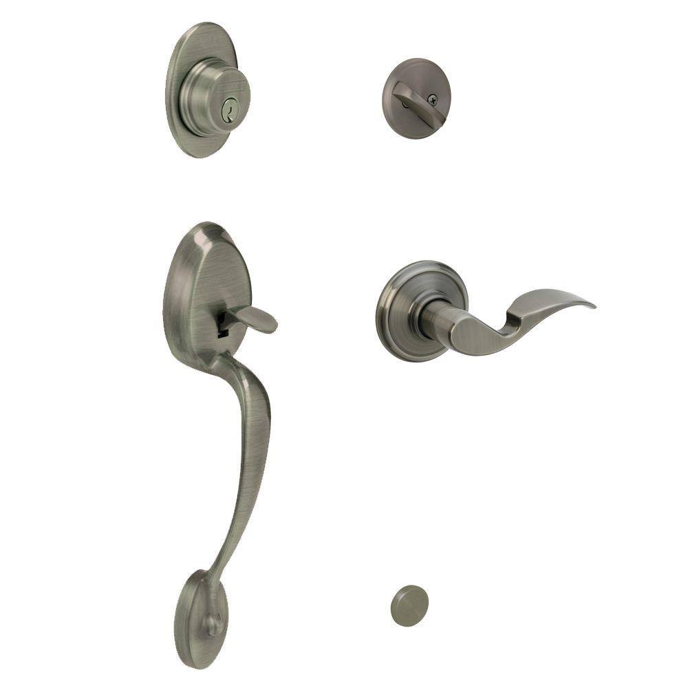Schlage Plymouth Antique Pewter Single Cylinder Deadbolt with Right
