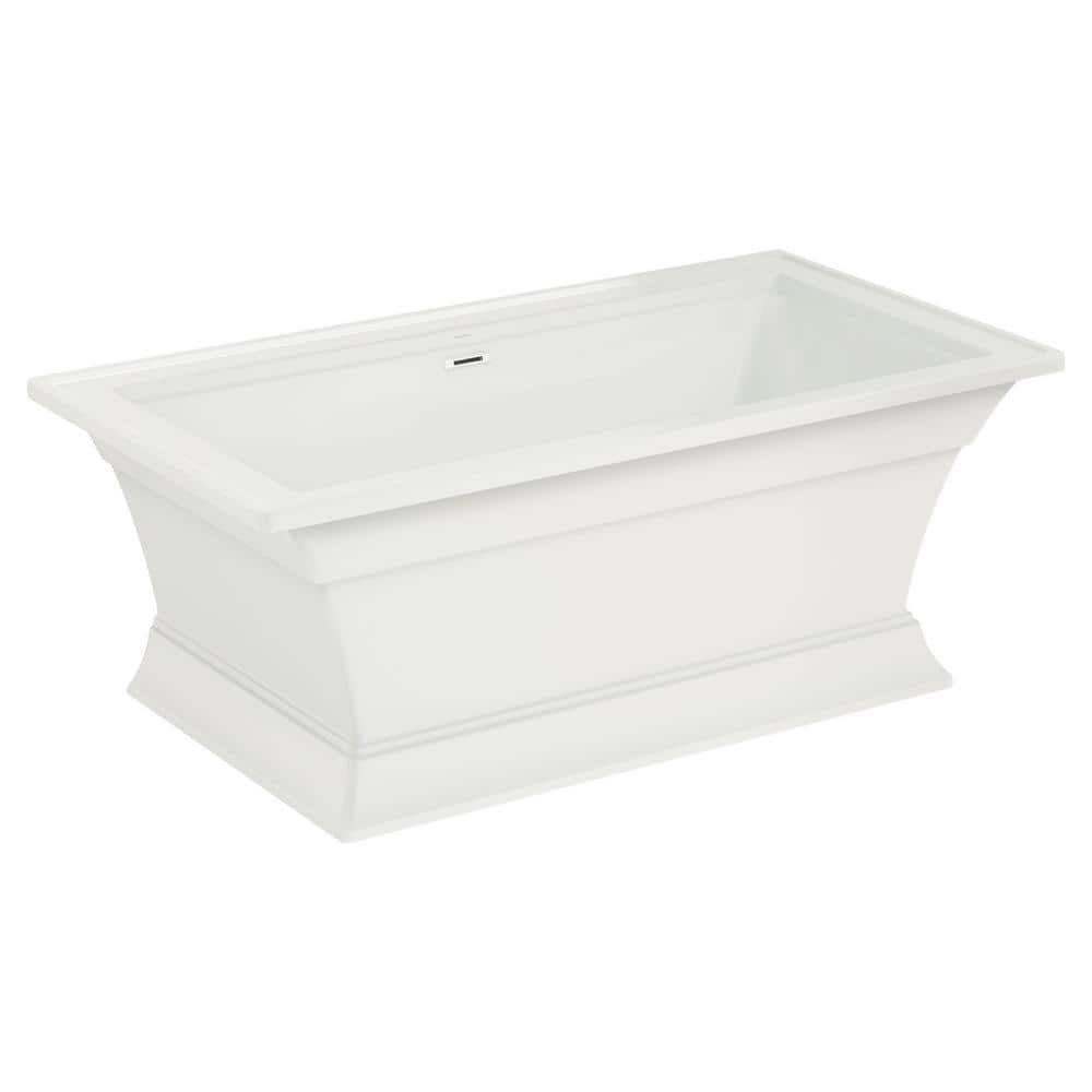 Town Square S 68 in. 36 in. Soaking Bathtub with Center Hand Drain in White