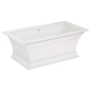 Town Square S 68 in. 36 in. Soaking Bathtub with Center Hand Drain in White