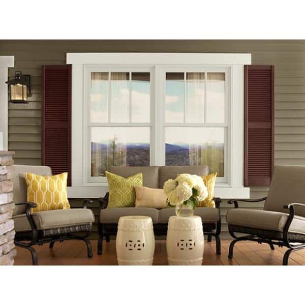 2 in. x 5 in. Polypropylene Louvered Dark Berry Shutter Sample