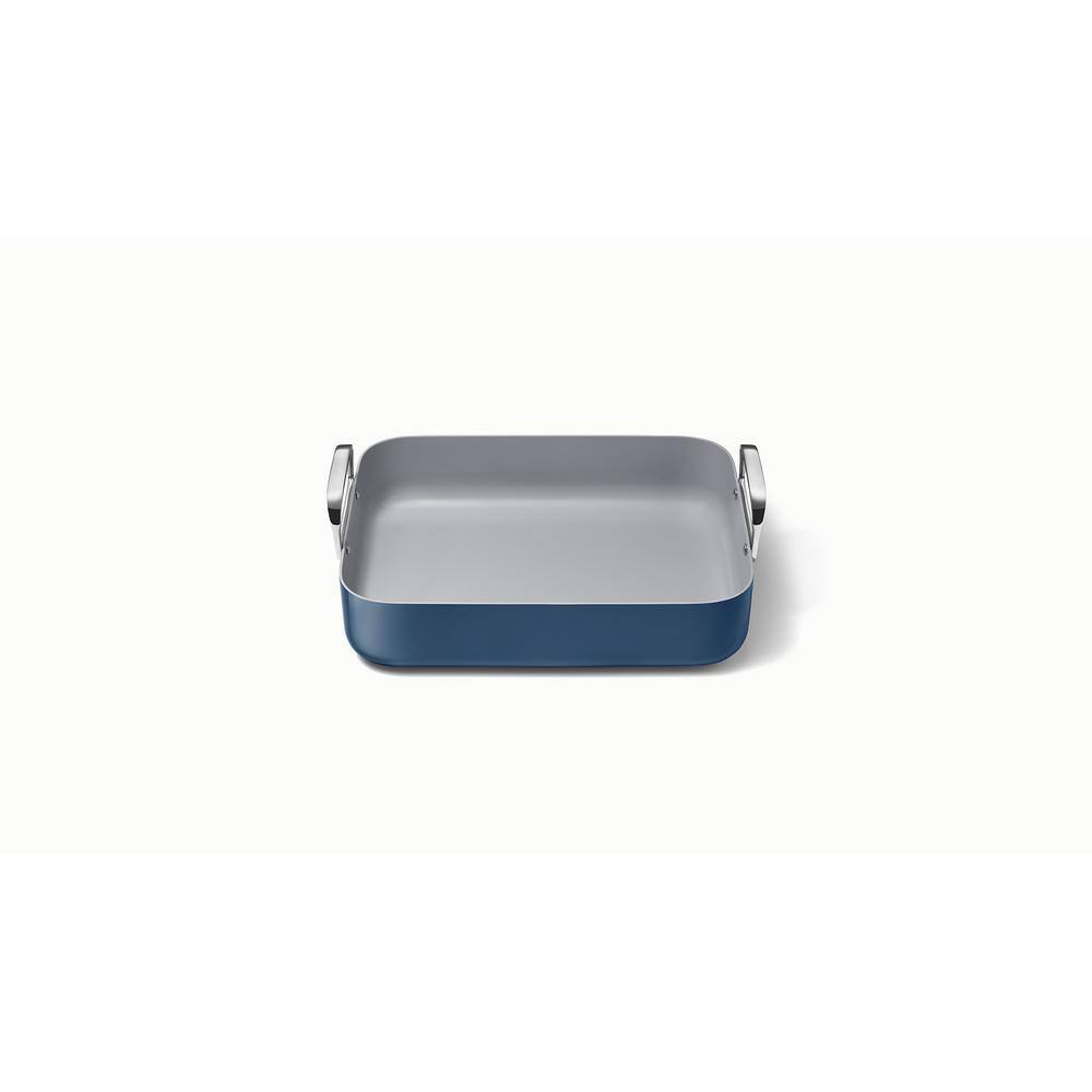 Navy Blue Ceramic Nonstick Square Roasting Pan with Rack