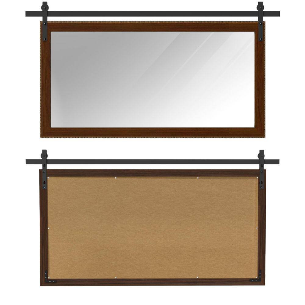HOMEIBRO 60 In W X 36 5 In H Classic Rectangular Wooden Framed Rustic Homeibro 60 in w x 36 5 in h classic rectangular wooden framed rustic