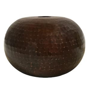 1-Light Oil Rubbed Bronze Hammered Copper Globe Pendant Shade