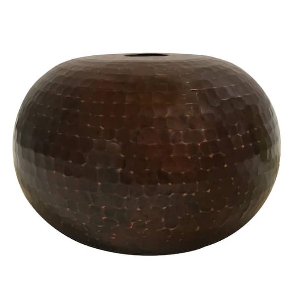 1-Light Oil Rubbed Bronze Hammered Copper Globe Pendant Shade