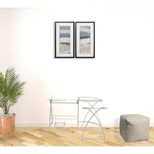 51 in. L-Shaped Clear Metal 0-Drawer Computer Desks