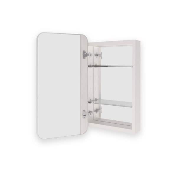 15 in. W x 24 in. H Framed Recessed or Surface-Mount Rectangular Matte Black Aluminum Medicine Cabinet with Mirror