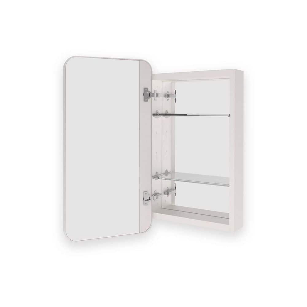 15 in. W x 24 in. H Framed Recessed or Surface-Mount Rectangular Matte Black Aluminum Medicine Cabinet with Mirror price history on PriceWatchPro